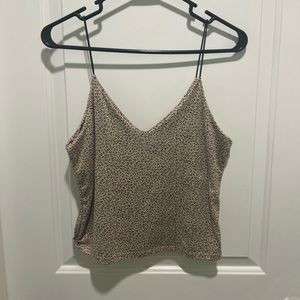 Cheetah Print Spaghetti Strap Crop Top